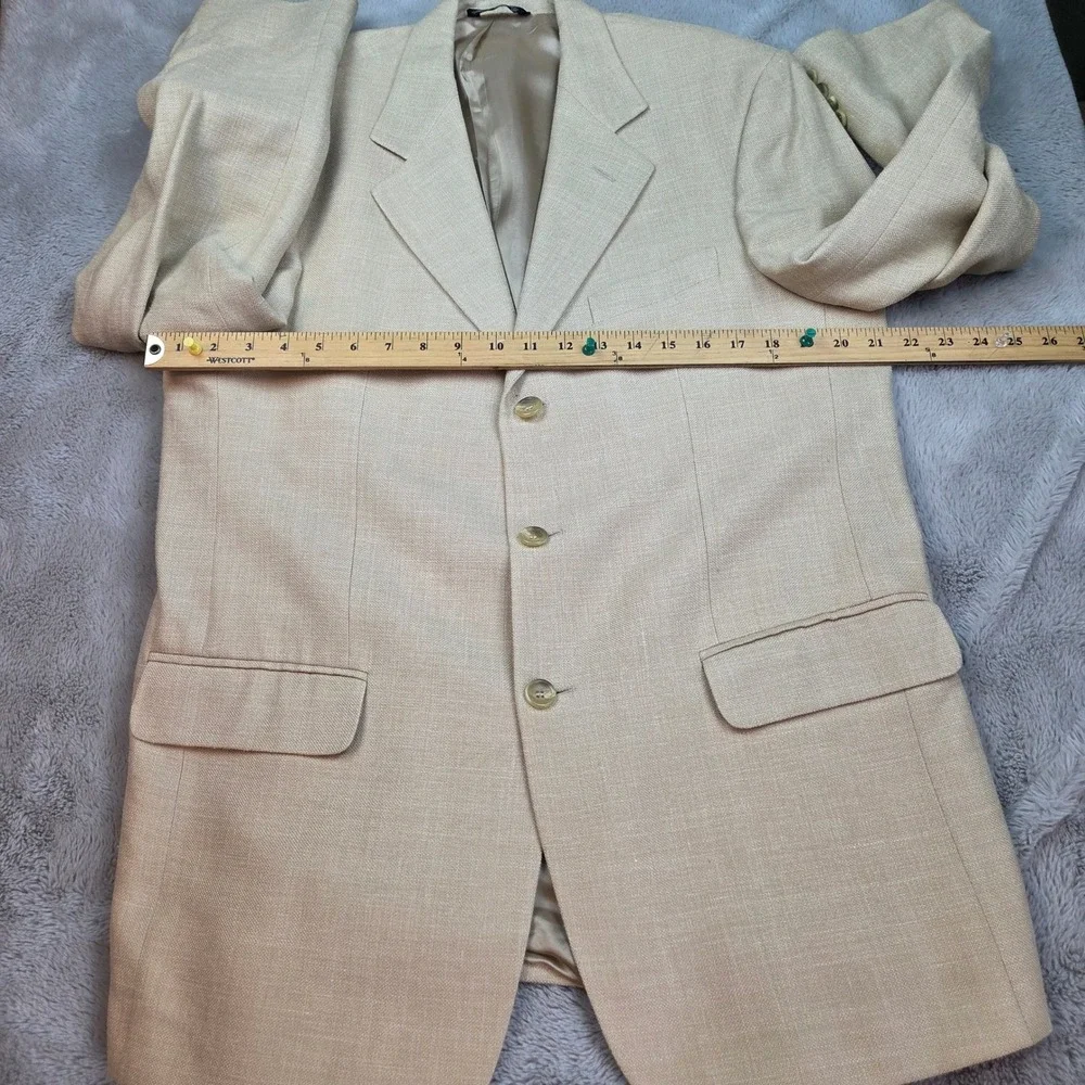 Vito Rufolo Silk Linen Wool Blazer Mens 42 Amalfi Garlanda Cloth Tan Made Italy‎